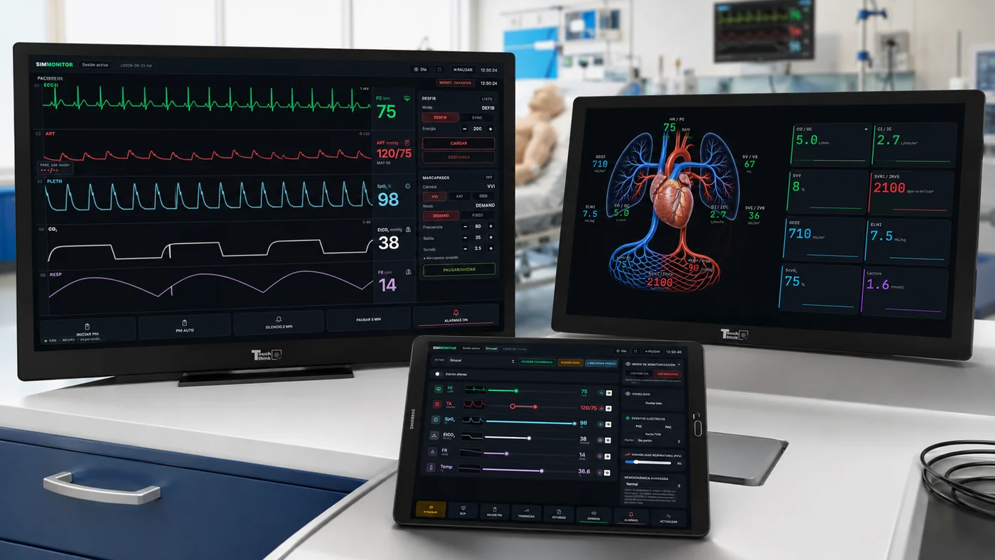 Sala de simulación clínica equipada con Advanced SimMonitor